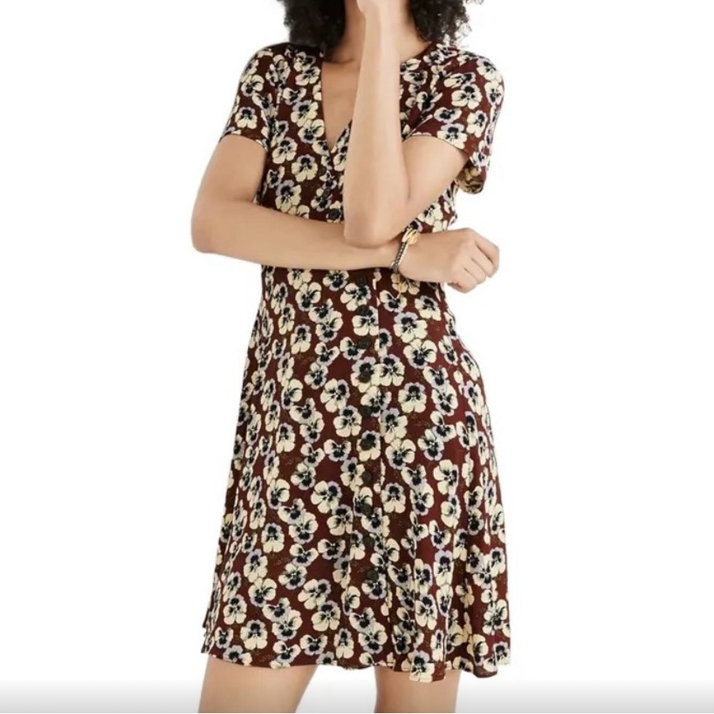 Floral Button wrap mini dress